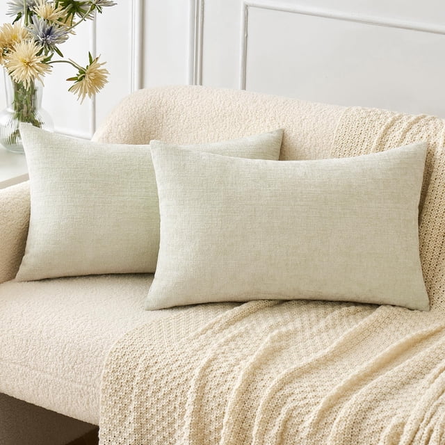 Fundas de almohada decorativas MIULEE de 30 x 51 cm, felpilla suave, paquete de 2