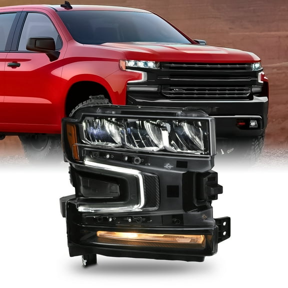 AKKON - Fit 2019 2020 2021 Chevy Silverado 1500 LED DRL w/Halogen Signal Headlight Replacement OE Style Passenger Side