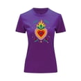 thumbnail image 1 of Playera Blusa De Corazon Con Ojo Turco Color Morado Talla Chica Marca Emil SaEs, 1 of 4