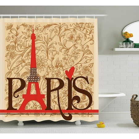 Vintage Decor Shower Curtain Set By Paris Fl French Vintage Decor Shower Curtain Set By Paris Fl French Eiffel Tower City Holiday Stylish Postcards Gifts Fabric Bathroom With