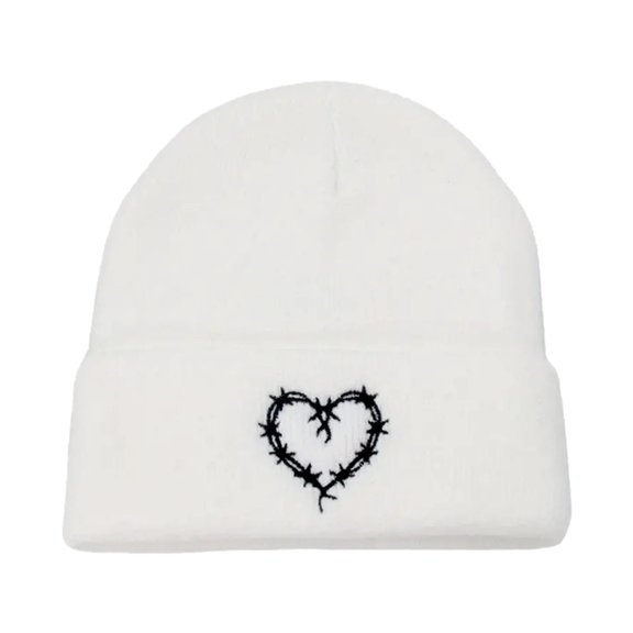 Hats for Men Women Love Embroidery Knitted Wool Beanie Warm Unisex Winter Cap
