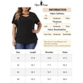 thumbnail image 6 of Unique Bargains Women's Plus Size Basic Top Short Sleeve Metal Chain Front T-Shirts 1X Black, 6 of 6