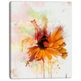 thumbnail image 2 of Sunflower Drawing with Paint Splashes - Floral Canvas Art Print, 2 of 3