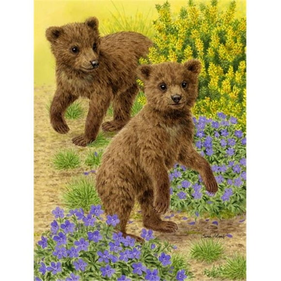 Bear Cubs Flag Garden Size