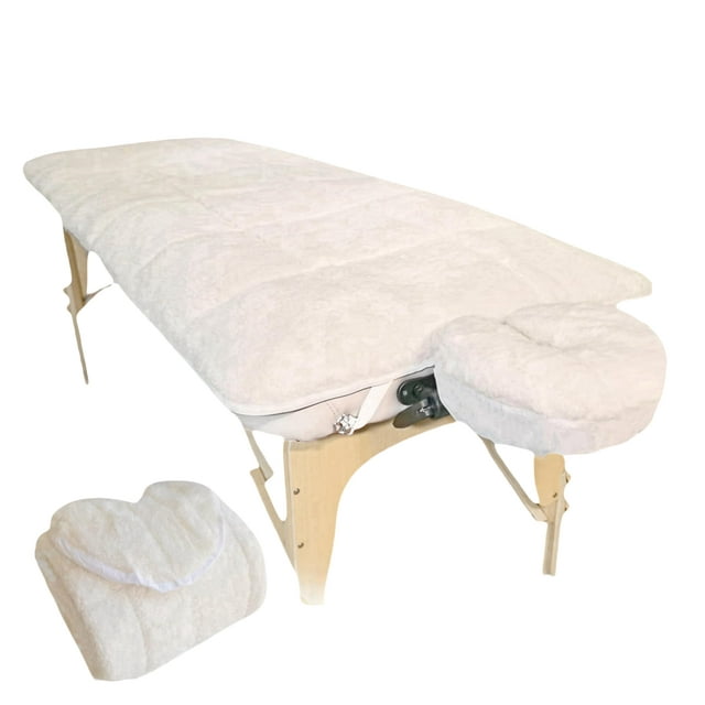 Juego de manteles de masaje DECORFUNFUN de forro polar de 31 x 72 pulgadas con almohadilla y cuna