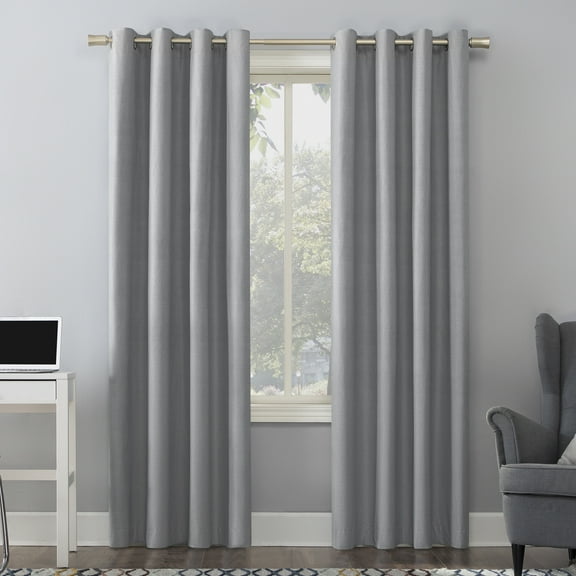 Sun Zero Duran Thermal Insulated 100% Blackout Grommet Curtain Panel, 50"X84", Silver Gray (Single Panel)