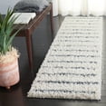 thumbnail image 3 of SAFAVIEH Venus Anuki Striped Shag Runner, 2'2" x 8', Ivory/Dark Grey, 3 of 8