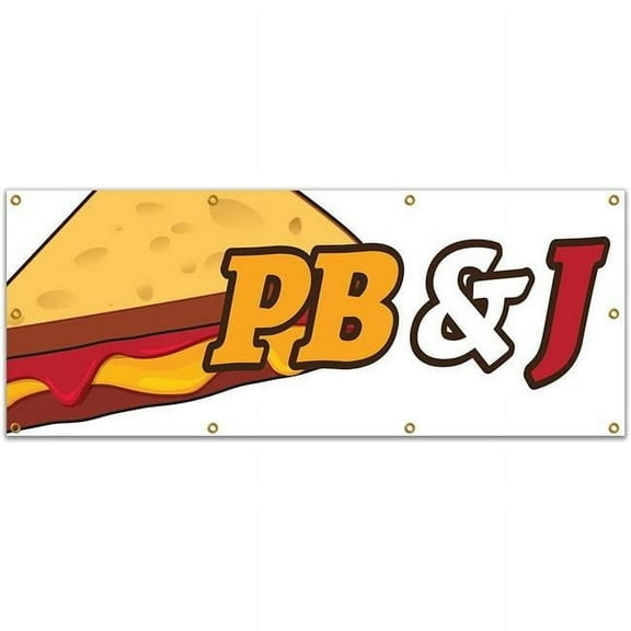 96 in. PB & J Banner with Concession Stand Food Truck Single Sided
