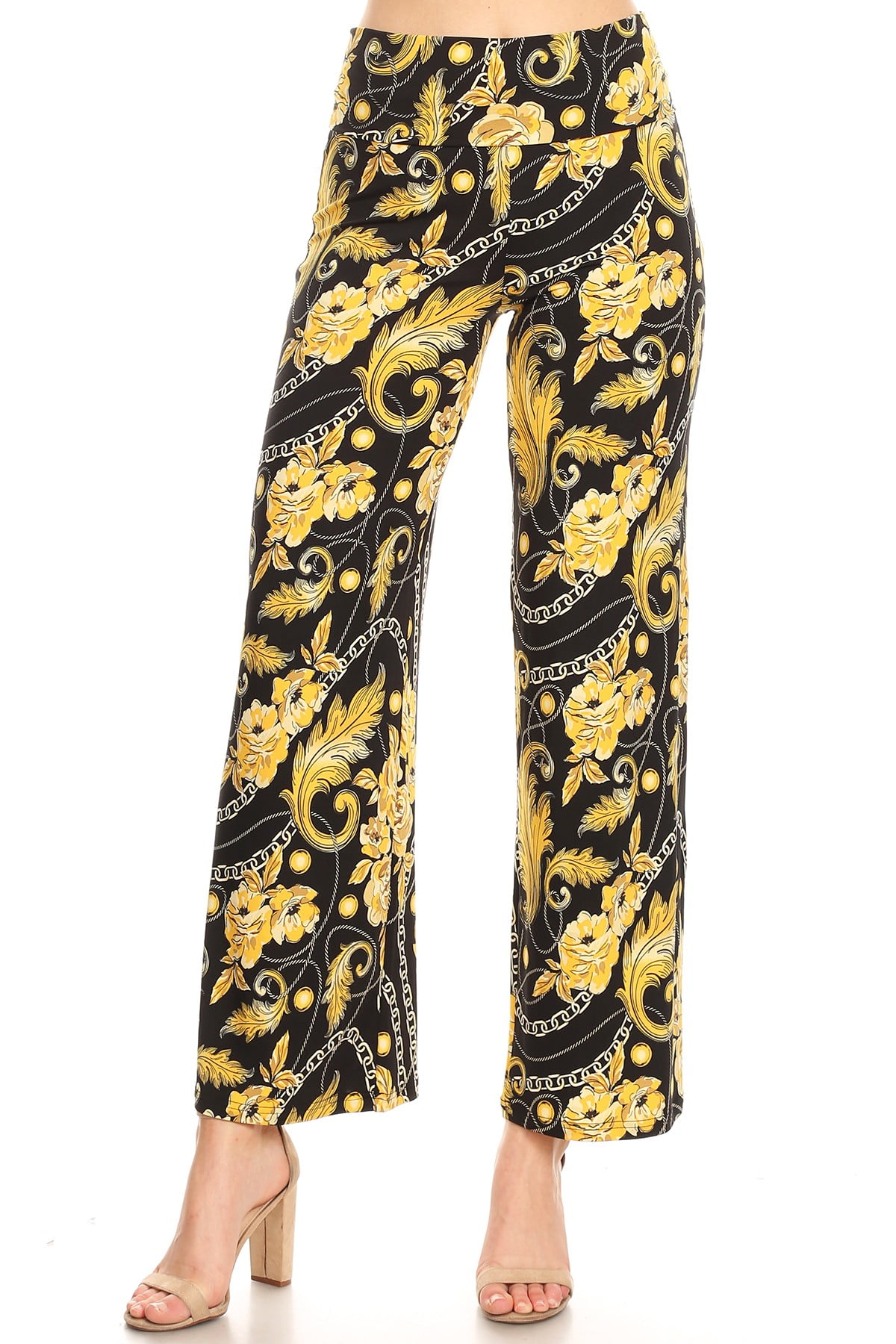 Floral Gold Palazzo Pants 
