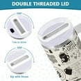 thumbnail image 4 of Gobelet de 40 oz avec Poignée, Couvercle et Paille, Gobelet d'Eau Isolé, Tasse d'Eau en Acier Inoxydable, Mug, Bouteille, Porte-Gobelet Réutilisable, Café, Lettrage, 4 of 6