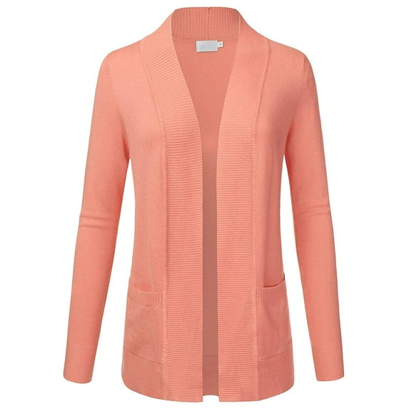 Women & Plus Open Front Knit Long Sleeve Pockets Sweater Cardigan