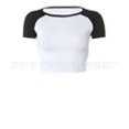 thumbnail image 1 of Nouveau T-Shirt de Yoga à Manches Courtes Sexy Couleur Unie Contrastée pour Femmes Spring et Summer, 1 of 7