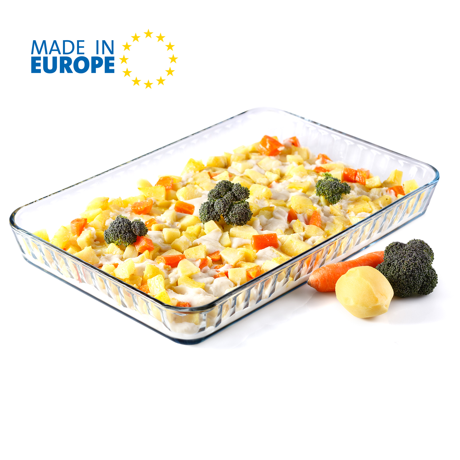 Crystalia 16inx11in Glass Baking Dish for Oven, Casserole Dish