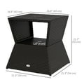 thumbnail image 3 of Outsunny Patio Rattan Wicker Coffee Table w/ Umbrella Hole Dark Coffee, 3 of 10