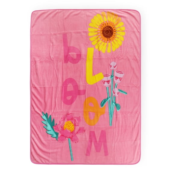 LEGO® Floral(s) Quilted Floral Kids Throw Blanket, Coral Fleece, Pink, 46 x 60, LEGO®