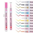 thumbnail image 6 of opvise Nail Art Drawing Pen Rich Colors Fine Tip Quick Drying Press Type Leak-proof DIY Beauty Tools Nail Color Drawing Liner Dotting Pen Pink, 6 of 8