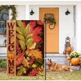 thumbnail image 3 of Fall Garden Flag, Welcome Fall Maple Leaves Garden Flags 12x18 Double Sided, Autumn Yard Flag Burlap Fall Thanksgiving Decorations for Home Indoor Outdoor Outside Porch Patio Garden, 3 of 6