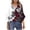 Wine-Shirts, variant on Jsaierl Women's 3/4 Length Flounce Sleeve Tops Casual V Neck Shirts Boho Graphic Ladies Blouses Soft Cotton Tunic Top S-2XL