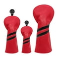 thumbnail image 3 of 3 uds., cubierta de cabeza de madera para Golf, cubierta para cabeza de Club .  degree intercambiable, etiqueta impermeable, PU, cuello largo, funda protectora de Golf, regalo para golfista Rojo shamjiam  Funda para palos de golf, 3 of 9