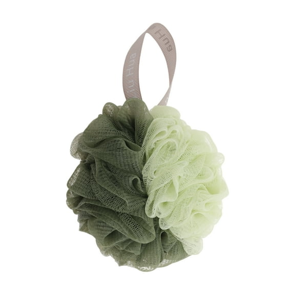 Unique Bargains 1 Pc Two Color Bath Shower Loofah Sponge Body Puffs Green