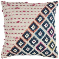 Rizzy Home Decorative Poly Filled Throw Pillow Geometric 20"X20" Pink