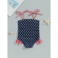 thumbnail image 4 of Bagilaanoe 4th of July Toddler Baby Girl One-Piece Swimsuit Star Print Sleeveless Swimwear 6M 12M 18M 24M 3T 4T Kids Summer Bathing Suit Independence Day Clothes, 4 of 8