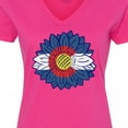 thumbnail image 4 of Inktastic Colorado Flag Sunflower Women's V-Neck T-Shirt, 4 of 5
