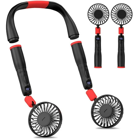 

Morttic Portable Neck Fan Handsfree Personal Fan Mini USB Neckband Fan 4000mAh Rechargeable Electric Fan Neck Hanging Wearable Fan For Outdoor Sports Travel Indoor(Black)