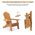 thumbnail image 6 of Folding Adirondack Chair with Pullout Ottoman & Cup Holder, Protable Folding Chair, Oversized Patio Chair, Weather Resistant Lounge Chair, for Patio Deck Garden, Backyard,Can Hold to 380lbs, 6 of 9