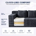 thumbnail image 5 of HSUNNS 71" 3 Setaser Sofa, Comfy Extra Deep Seat 3 Seater Couch for Living Room with Soft Upholstered, Free 3 Pillows and Side Pockets, No Assembly Required, Dark Grey, 5 of 7