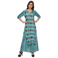 thumbnail image 4 of Moomaya V Neck Kurta With Loose Palazzo Set For Women Printed Ethnic Clothing, 4 of 6