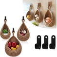 thumbnail image 1 of Cestas de pared estilo granja, soportes ecológicos de yute para productos, bien ventilados para cebollas, ajo, patatas o frutas, incluye ganchos de pared decorativos, juego de tres, 1 of 5