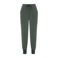 thumbnail image 6 of Seyurigaoka Winter Women Juniors Casual Sport Pants, Plain Inner Plus Plush Drawstring Long Bottoms, 6 of 9
