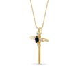 thumbnail image 3 of JewelersClub 0.32 Carat Sapphire Gemstone and Accent White Diamond Cross Pendant, 3 of 4