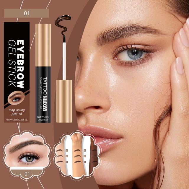 Fiudx Set de Pegamento para Cejas con Efecto Desgarrador, Definición Duradera, Fórmula Resistente Al Agua y Al Sudor, Fácil Aplicación, 3 Tonos, Imprescindible para El Maquillaje Diario, Confianza Du