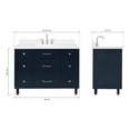 thumbnail image 5 of ARIEL Monroe 48 Inch Single Rectangle Sink Bathroom Vanity With Carrara White Quartz Countertop 1.5 Inch Edge In Midnight Blue, 5 of 8