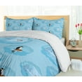 thumbnail image 5 of Ambesonne Winter Duvet Cover Sets, Penguins and Snow Glaciers, 2-Queen, Sky Blue Dark Grey, 5 of 7
