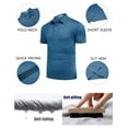 thumbnail image 4 of COOFANDY Men's Athletic Blue Golf Polo Shirt Quick Drying Performance Short Sleeve Sports Patterns Shirts, 4 of 9