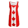 thumbnail image 2 of Canadian Flag Sleeveless U-Neck Fake Two Piece Dress summer clothes summer outfits for women 2024, 2 of 6