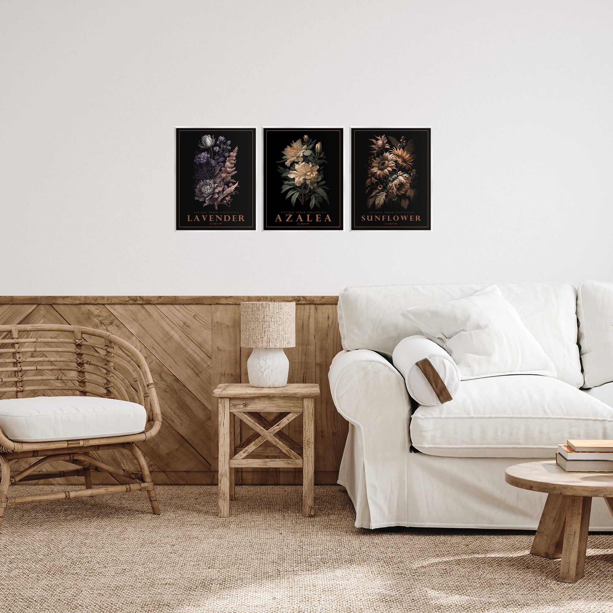 Stupell Industries Antique Botanical Herb Bushels 3 Piece Wall Plaque Art Set, design by Christopher Giampietro