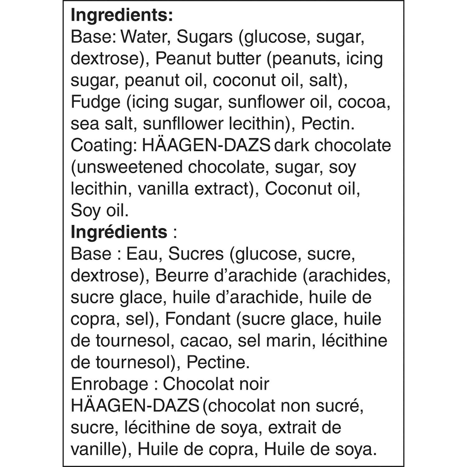 HAAGEN-DAZS Non-Dairy Peanut Butter Fudge Bars