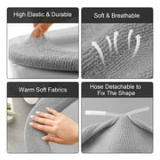 2pcs Toilet Covers Pads, TSV Soft Bathroom Thicker Toilet Seat Cover Pads Warmer Stretchable Fibers Easy Installation Cushioned Lid Covers, Comfortable and Washable Toilet Seat Cover Pads