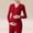 Red, variant on BRGZLK Women's Maternity Nursing Tops Solid Color V Neck Long Sleeve Base Layer Pregnancy Cotton Breastfeeding Tee Shirt with Padded Bra Red L