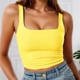 thumbnail image 2 of Gunia Tank Tops Women Casual Ribbed Knit With Adjustable Spaghetti Straps For Everyday Comfort Layering Camisoles For Women Yellow, 2 of 5