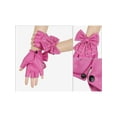 thumbnail image 3 of INSPIRE CHIC Women's Faux Leather Gloves Snap Punk Gothic Wrist Length Glove with Studded Bowtie One Size Half Finger Pink, 3 of 6