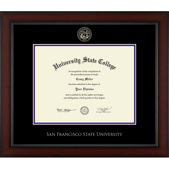 San Francisco State University Diploma Frame, Document Size 11" x 8.5"