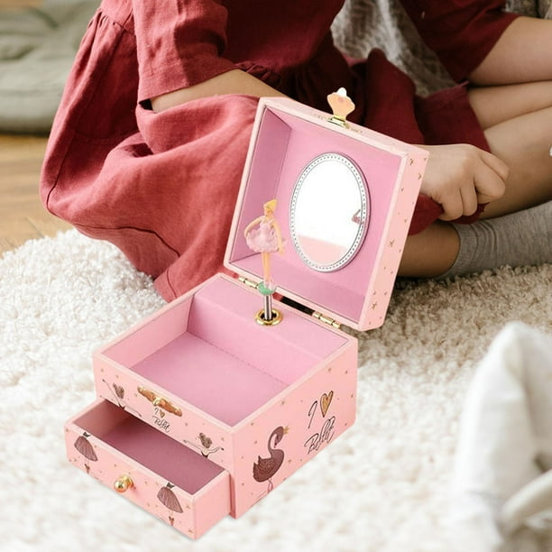 Joyero musical con bailarina, elegante estuche de joyería con forro , caja para guardar collares, colgantes y dijes.