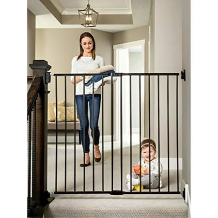 UPC: 0618998012556 | Regalo Extra Tall Easy Swing Stairway and Hallway Walk Through Baby Gate  Black  Age Group 6 to 24 Months