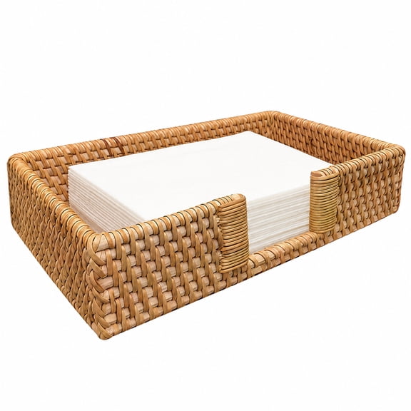Rectangular Napkin Holder, Handwoven Grass for Bathroom, Kitchen, Dining Room, Guest Towel Organizer, Space-Saving, Easy Access