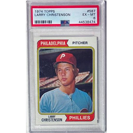 RDB Holdings & Consulting CTBL-041133 No.587 Larry Christenson 1974 Topps MLB Card - PSA Graded 6 EX-MT - Philadelphia Phillies